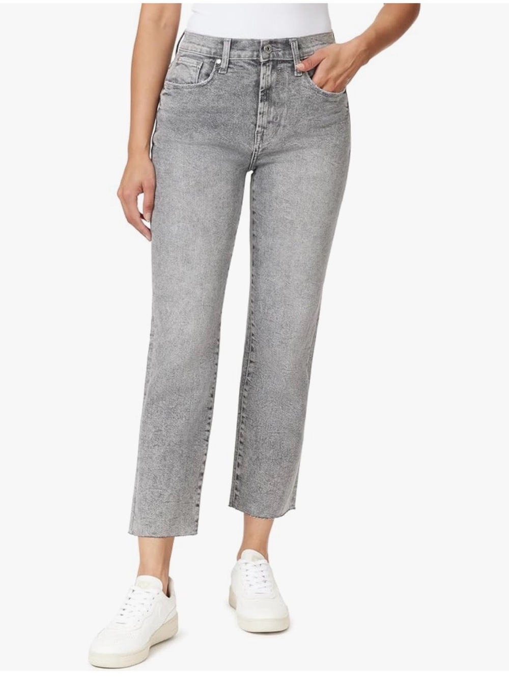 Kensie Womens Allie High Rise Slim Straight Gray Jeans